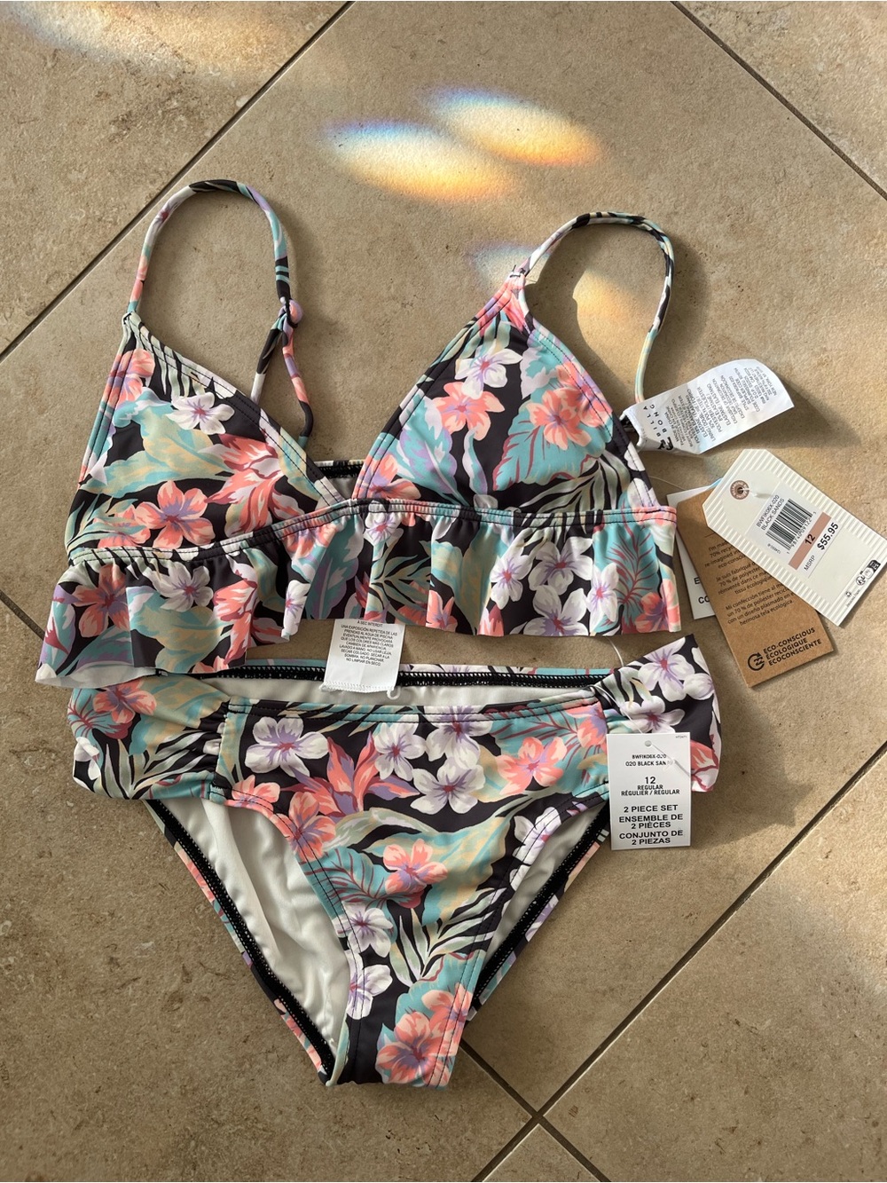 Billabong Floral Ruffle Bikini Set